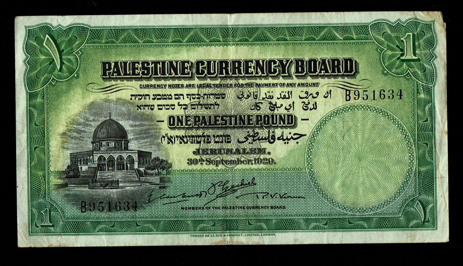 Palestine - 1 pound 1929 - VF - Prefix B
In 1917, the British conquered Israel from the Ottomans and ... - 1 0