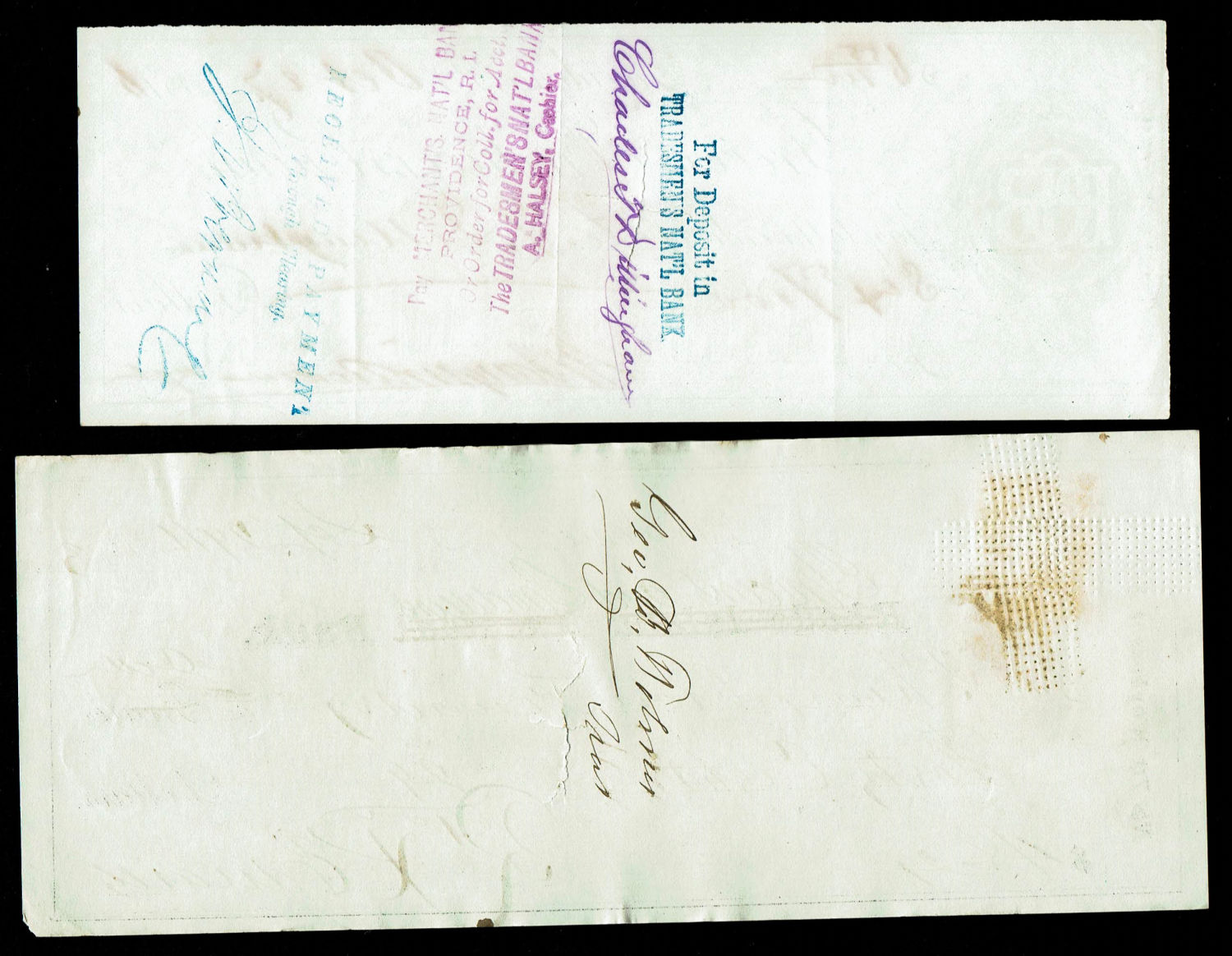 USA - Lot of 8 checks from the 19th century - different years and conditions - 1 4