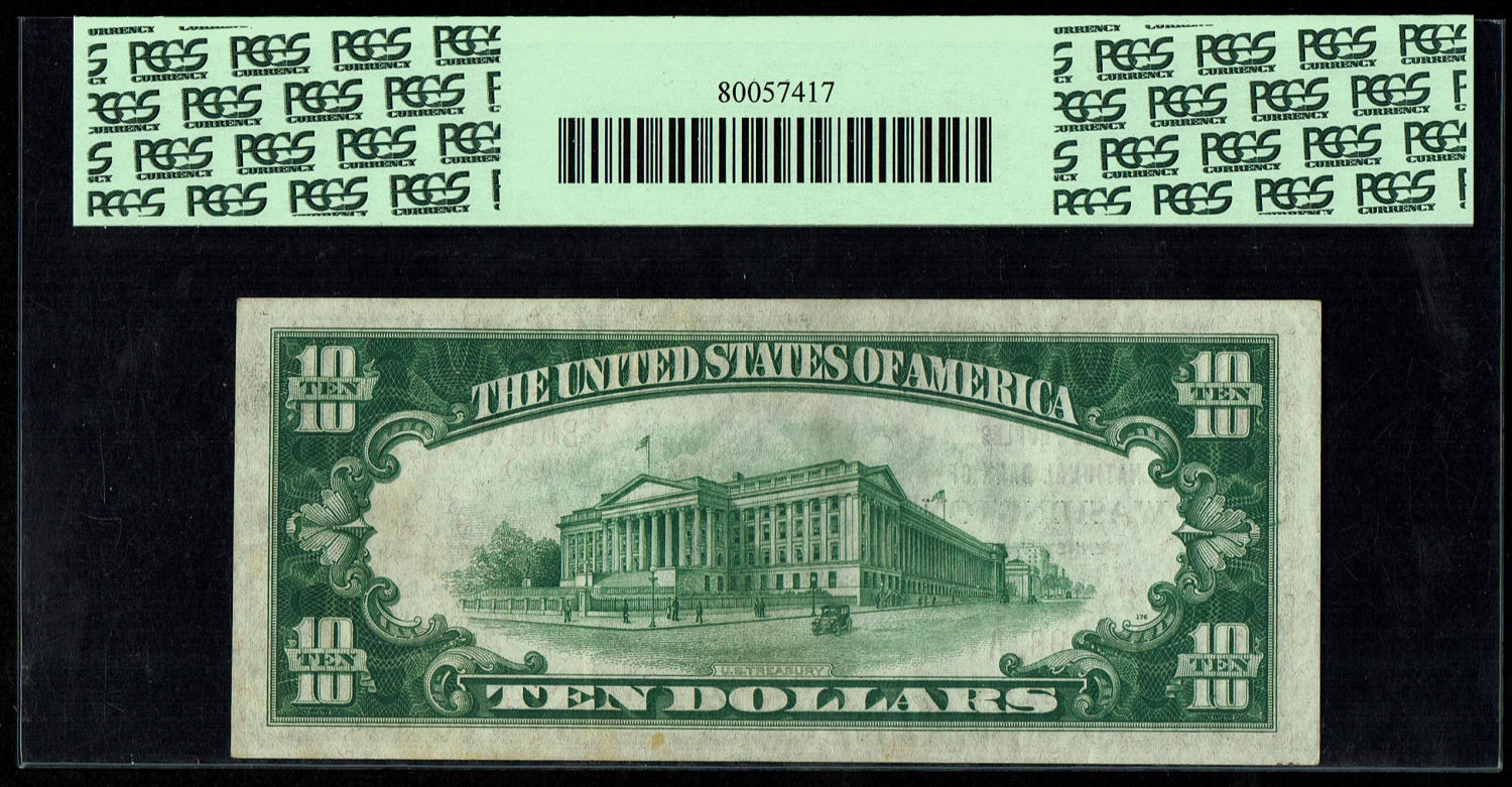 USA - Pair of $ 10 Banknotes 1929 - Consecutive and Low Numbers - 000980-981 - Washington Bank Issue - PCGS ... - 1 4