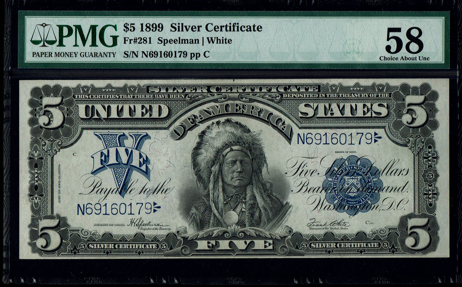 USA - 5 Dollar 1899 - Silver Certificate - PMG 58
The dollar (or US dollar, also known as the US ... - 1 0