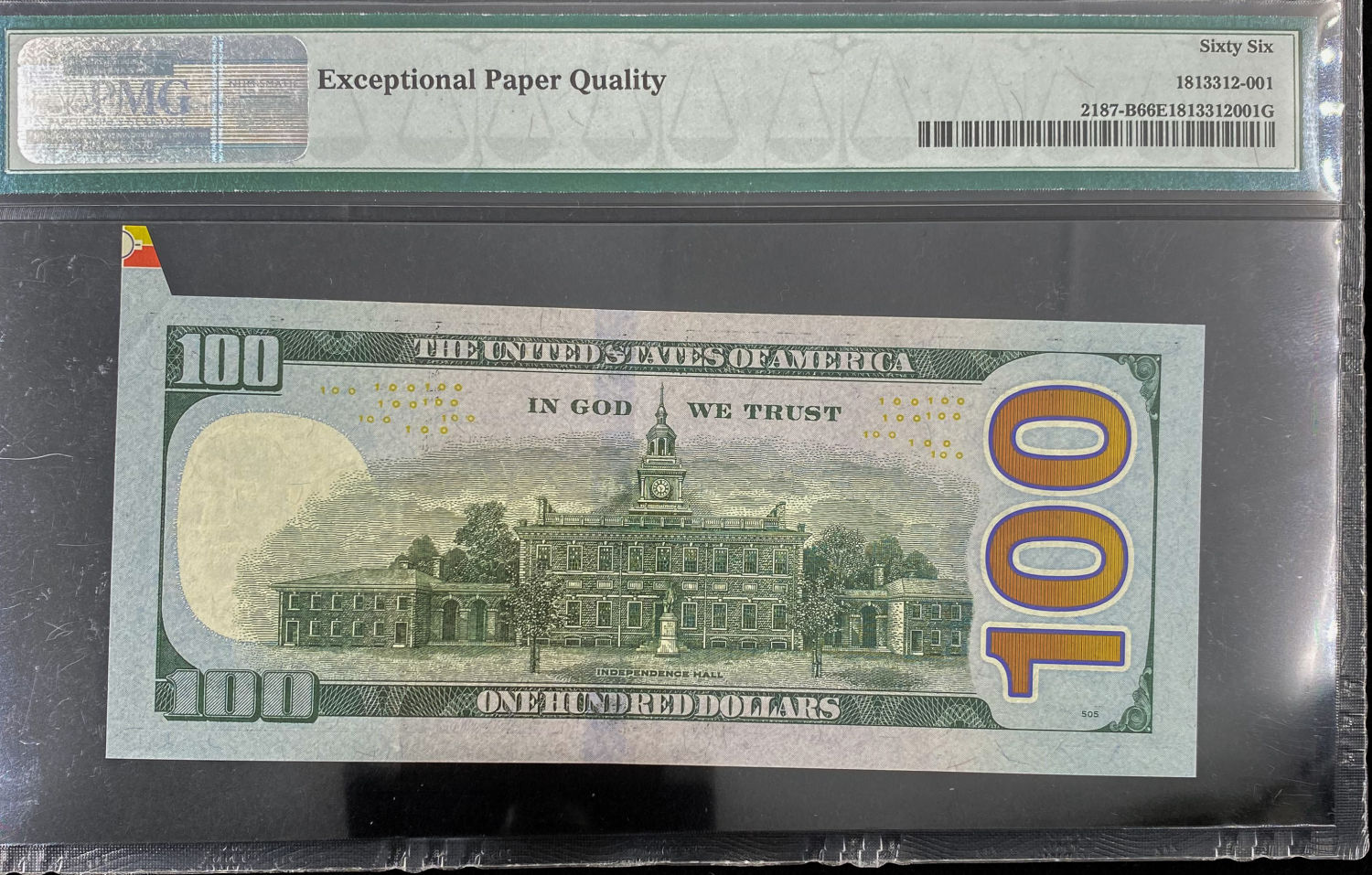 USA - 100 Dollar 2009A - Cutting Error, Excess paper on the top right - PMG 66 EPQ
The dollar (or ... - 1 1