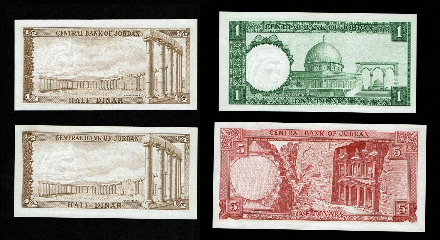 Jordan - 1/2, 1, 5 Dinar 1959 - UNC - 1 1