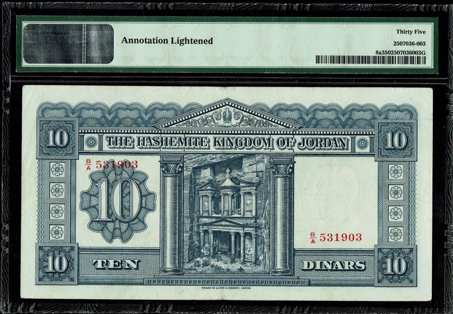 Jordan - 10 Dinar 1949 (Series 1952) - VF - Signature #3 - 1 1
