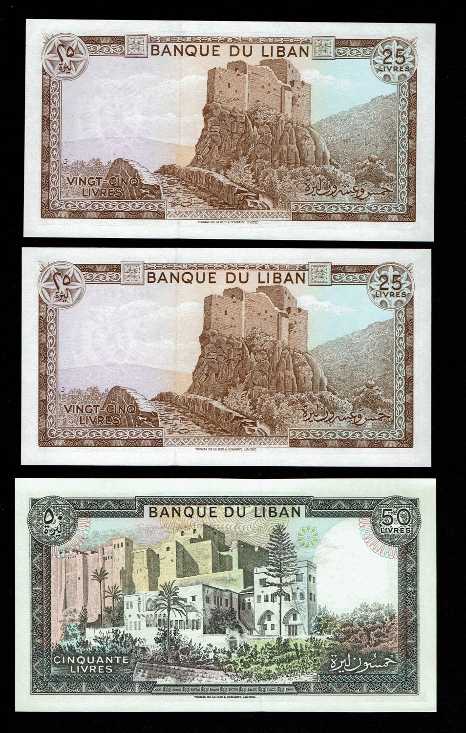 Lebanon - 1, 5, 10, 25, 50, 100, 250 Livres (Pounds) - 1960, 1968, 1978, 1968, 1983, 1988, 1978, 1977, 1978 - VF, UNC - 1 8