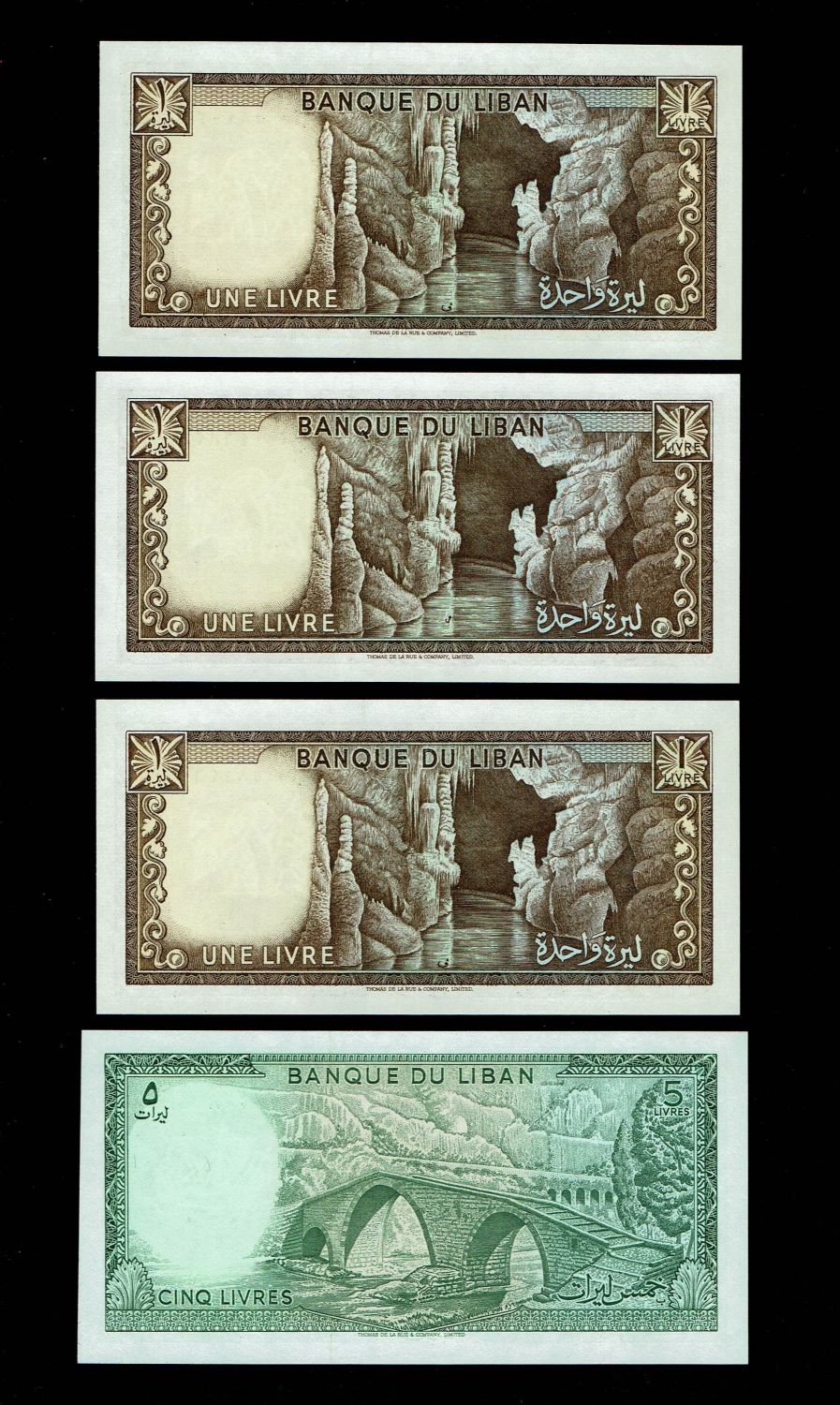 Lebanon - 1, 5, 10, 25, 50, 100, 250 Livres (Pounds) - 1960, 1968, 1978, 1968, 1983, 1988, 1978, 1977, 1978 - VF, UNC - 1 2