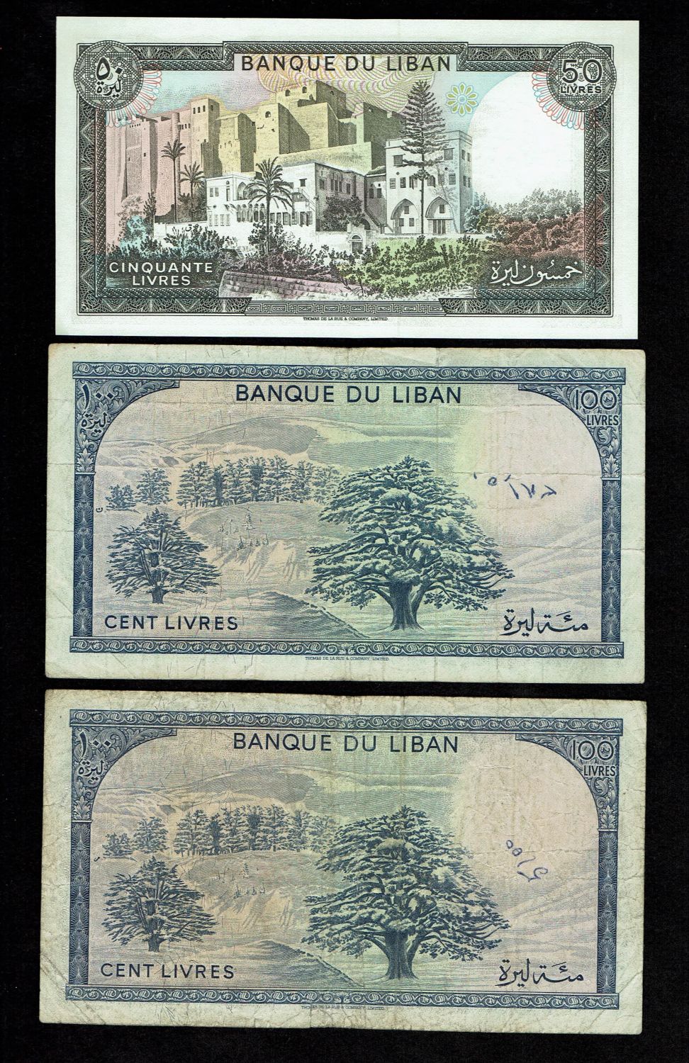 Lebanon - 1, 5, 10, 25, 50, 100, 250 Livres (Pounds) - 1960, 1968, 1978, 1968, 1983, 1988, 1978, 1977, 1978 - VF, UNC - 1 12