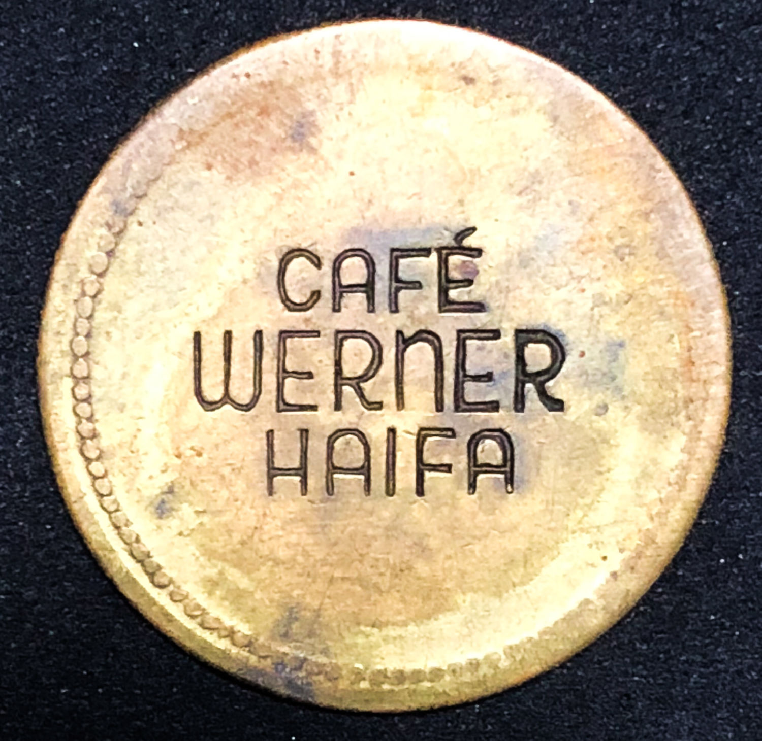 Palestine - 30 mil - Cafe werner haifa - 1935. - 1 1