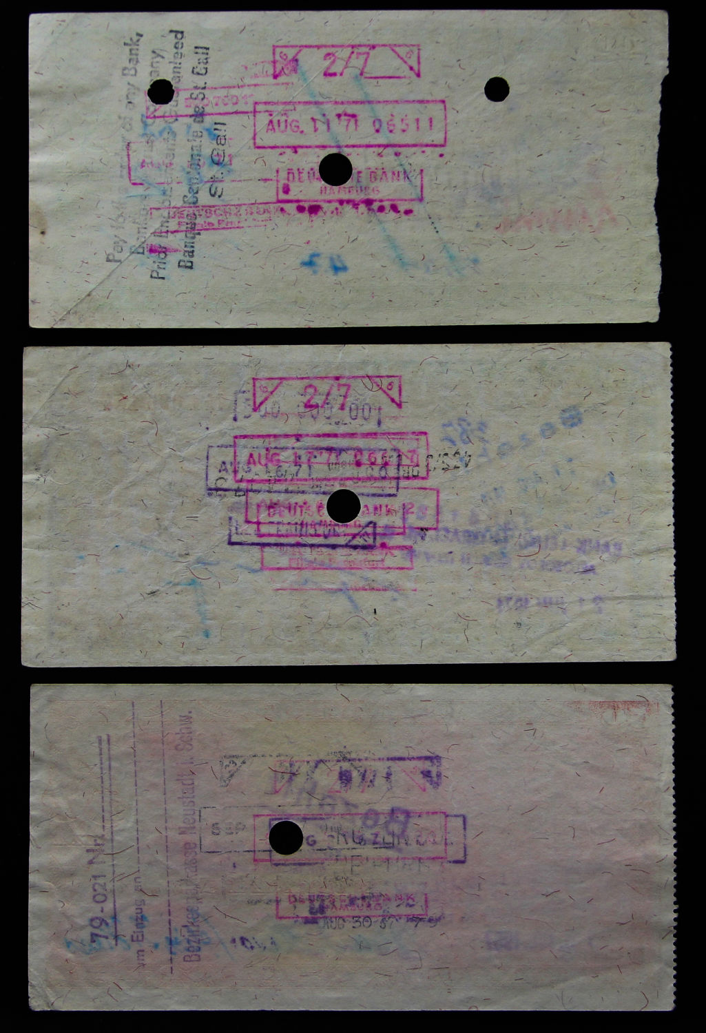 Germany - checks redeemed by Bank Leumi. - 1 1