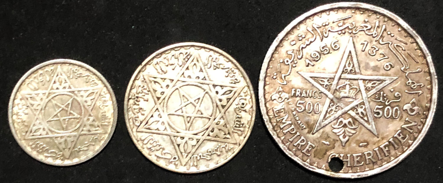 Marocco - 100, 200 and 500 france.