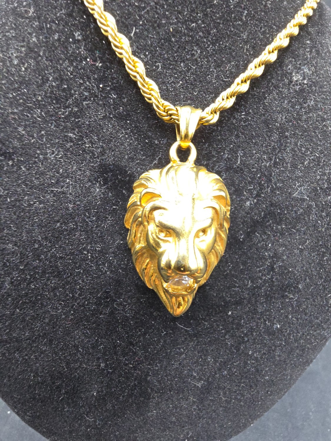Lions Head Rope Necklace - 1 1