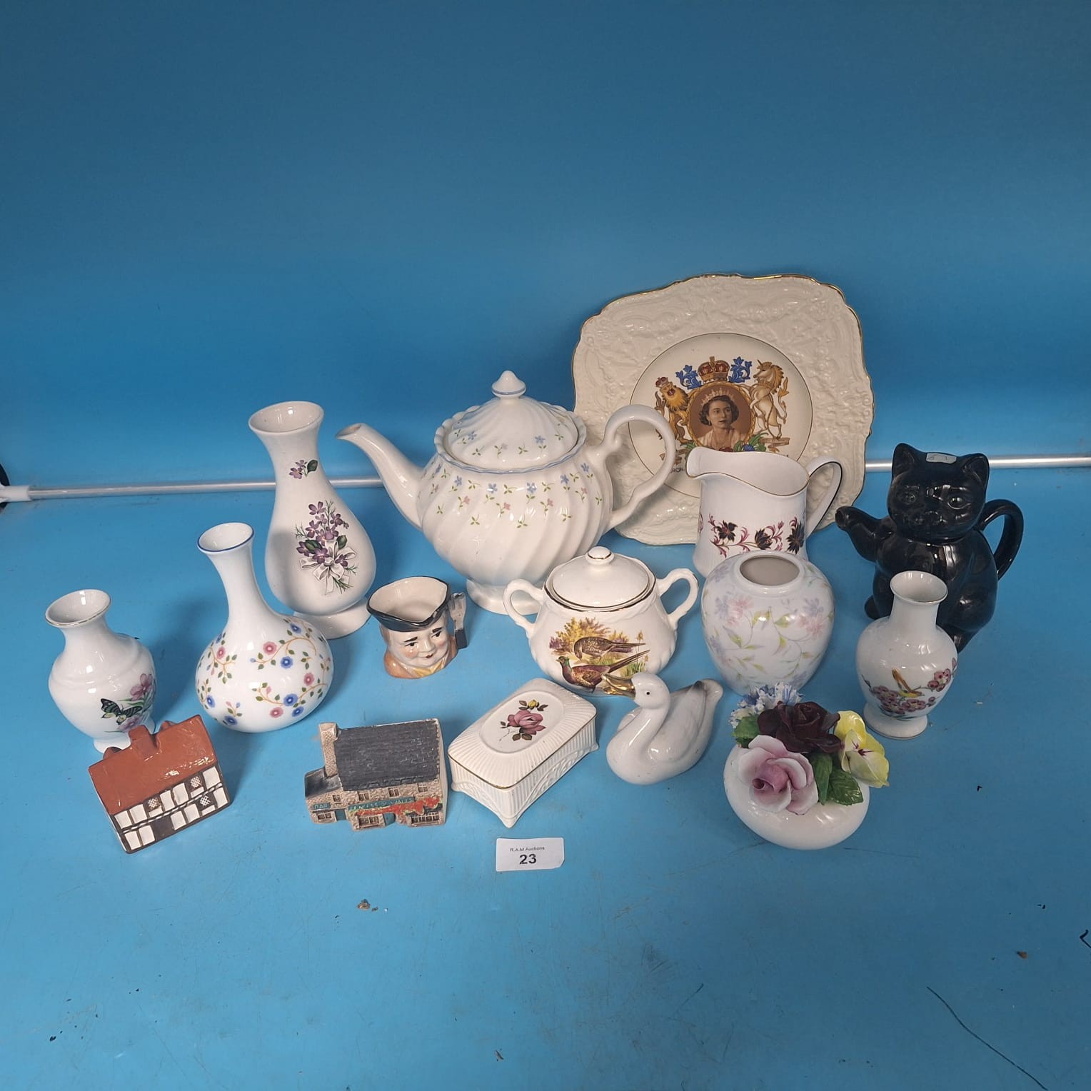Blue Tray Of Assorted Pottery - 1 2