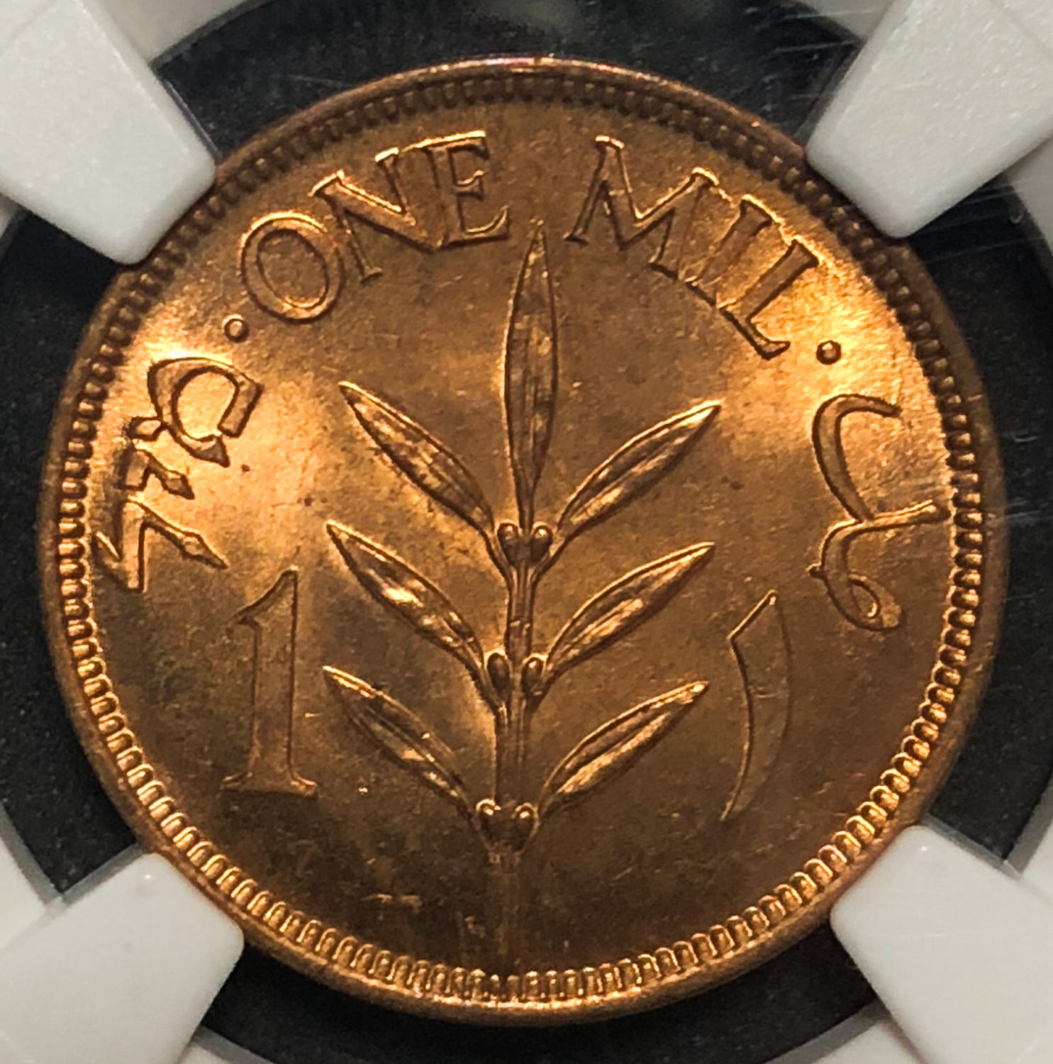 Palestine - 1 mil 1927 - MS65RD. - 1 1