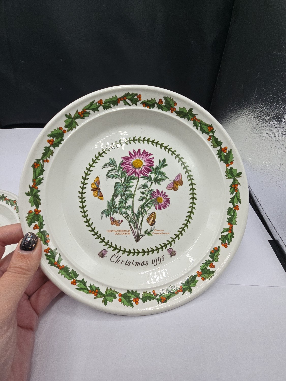 Three Portmeirion Botanic Garden Christmas Plates 1995, 1997 and 1998 - 1 3