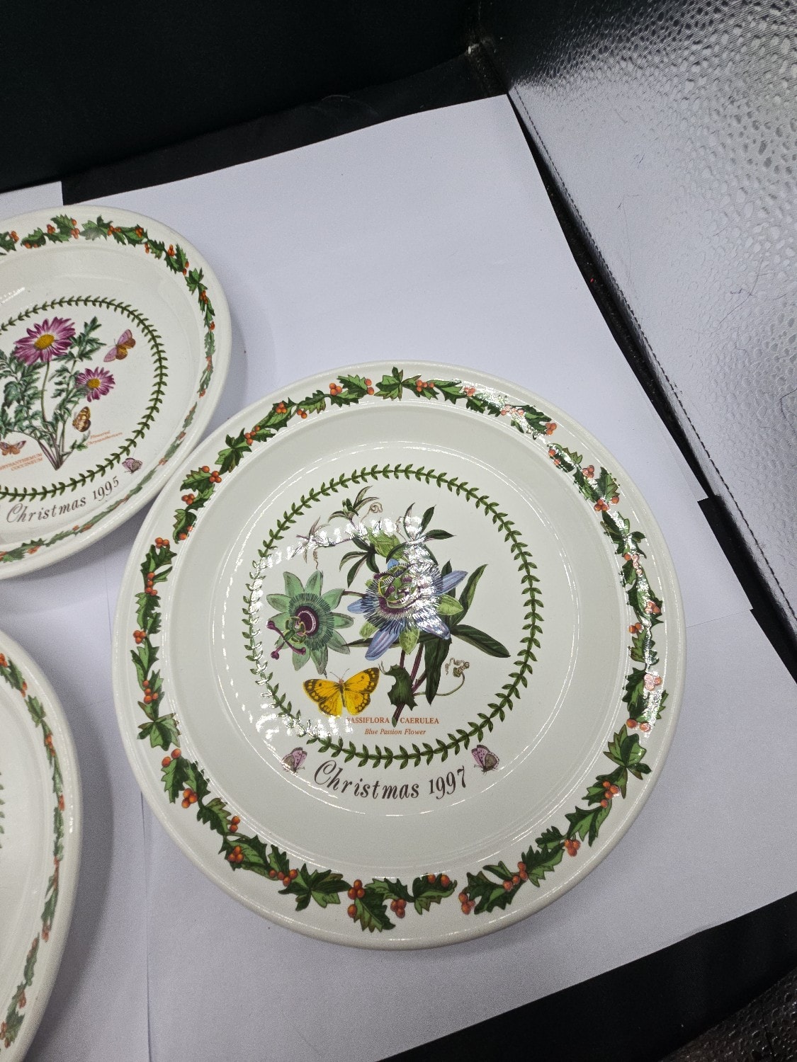 Three Portmeirion Botanic Garden Christmas Plates 1995, 1997 and 1998 - 1 1