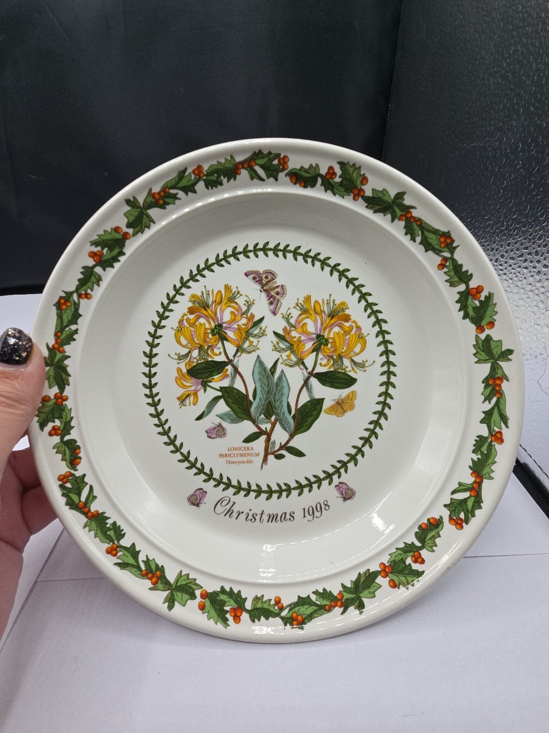 Three Portmeirion Botanic Garden Christmas Plates 1995, 1997 and 1998 - 1 5