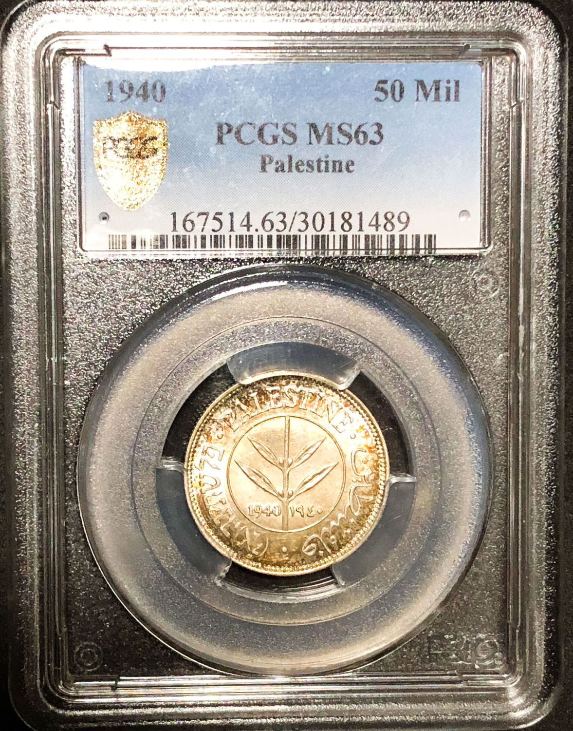 Palestine - 50 mil 1940 - MS63.
mils was the currency of the British Mandate of Palestine from ... - 1 2