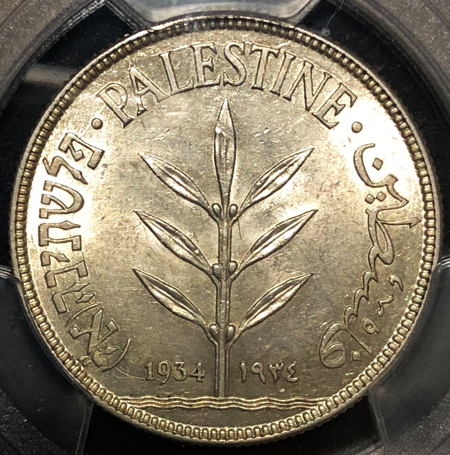 Palestine - 100 mil 1934 - AU58. - 1 0