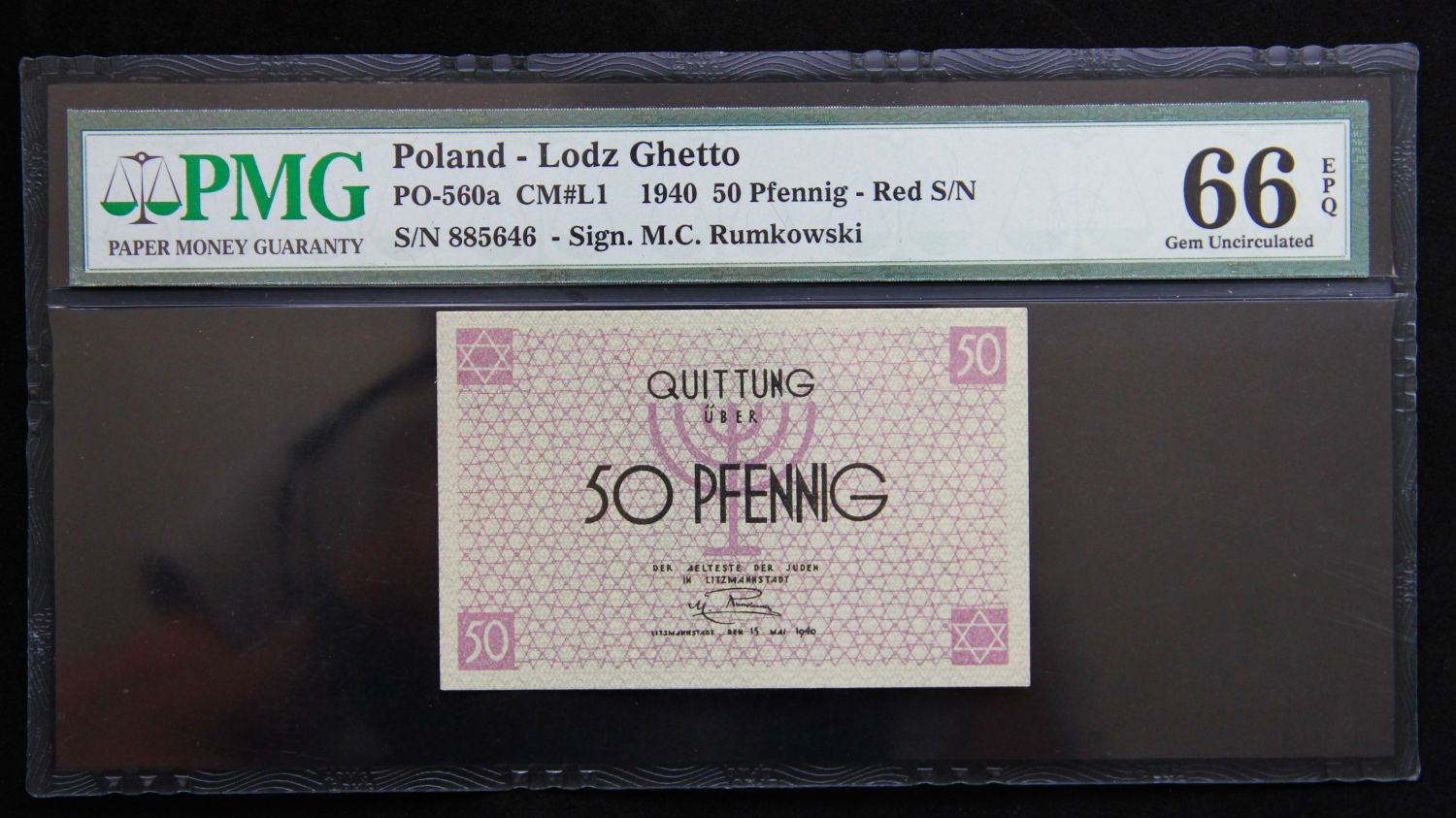 Polan - 50 pfenning - 1940 - ghetto Lodz - PMG 66 EPQ. - 1 0