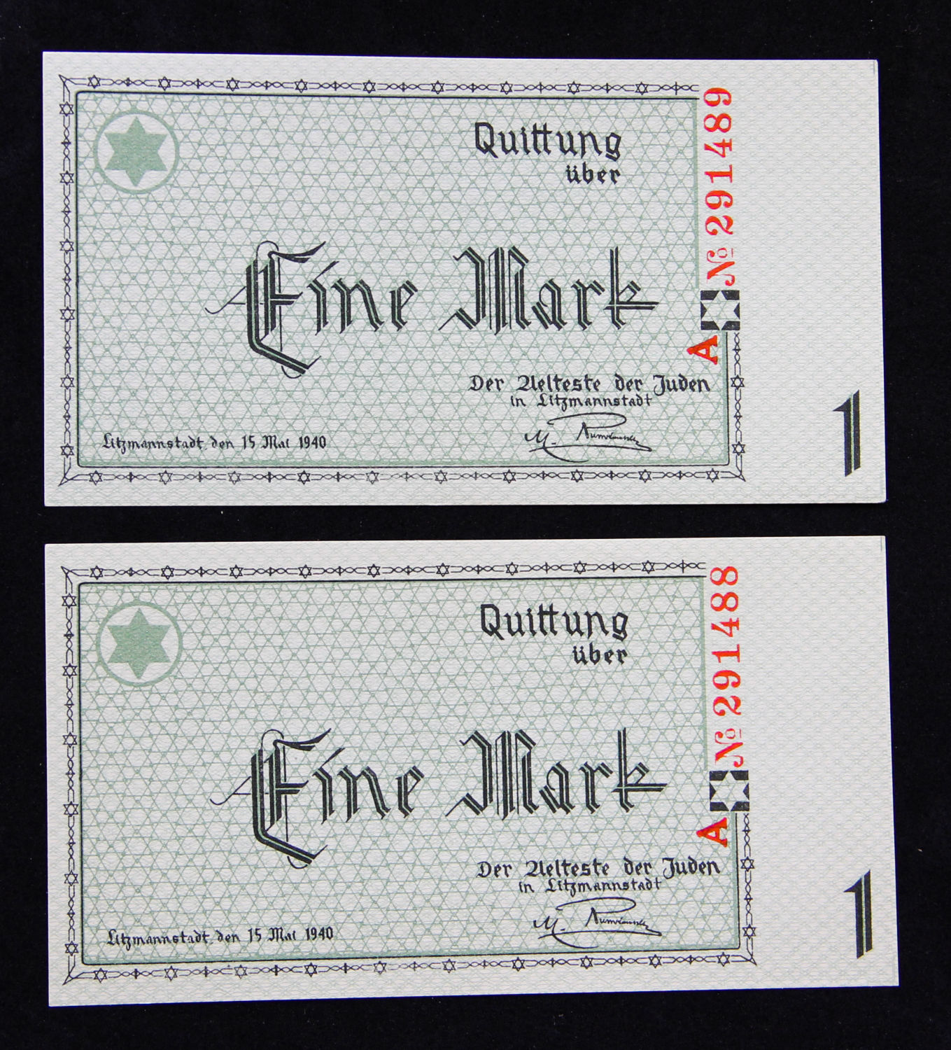 Poland - 1 mark - 1940 - ghetto Lodz - running numbers. - 1 0