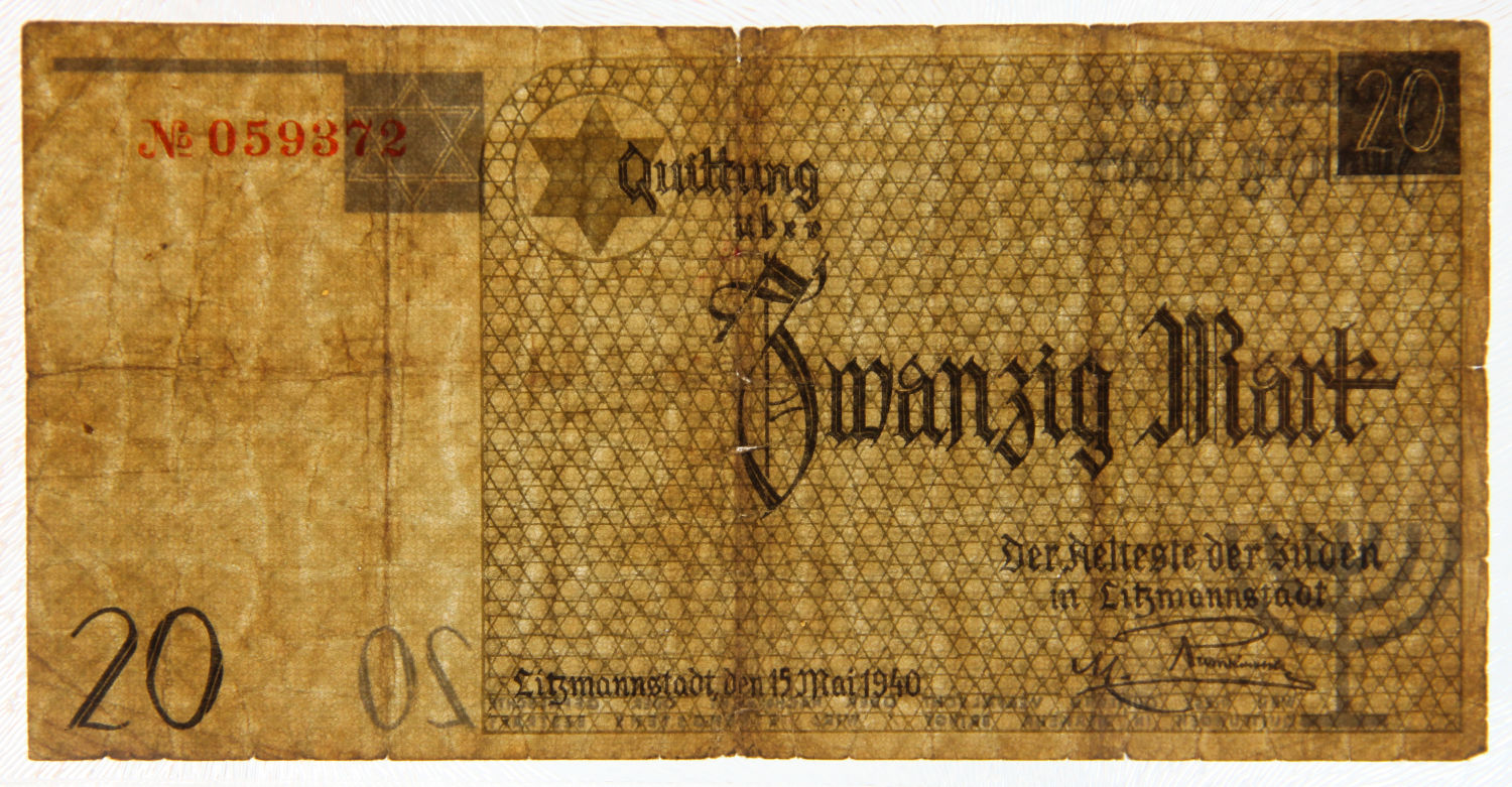 Poland - 20 mark - 1940 - ghetto Lodz - with water mark. - 1 2