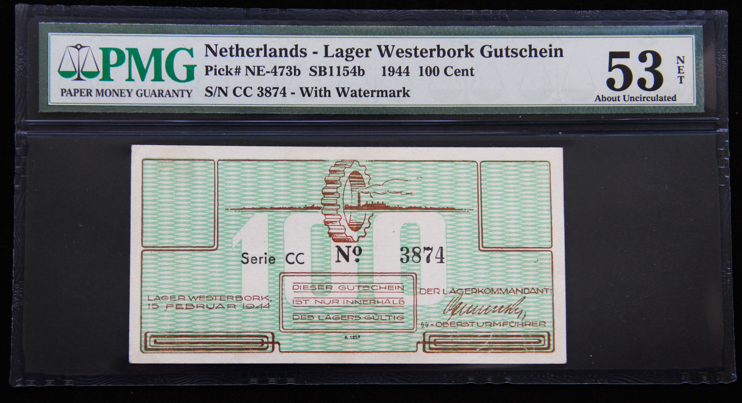 Netherlands - 100 cents 1944 - Westerbork camp - PMG 53. - 1 0