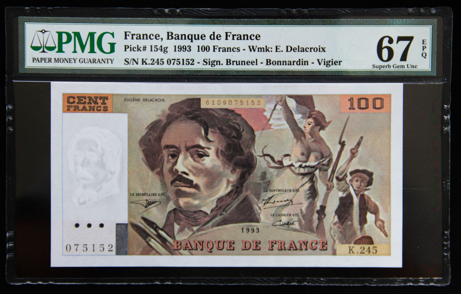 France - 100 francs 1993 - PMG 67 EPQ. - 1 0
