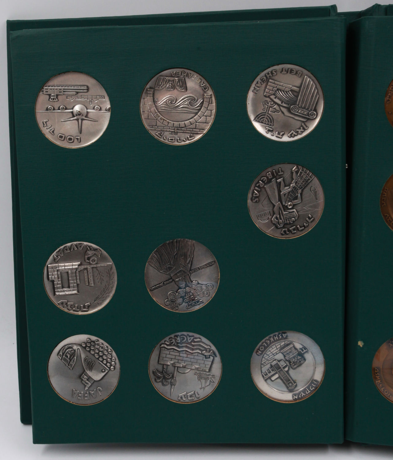 Israel - Coin-Medals Featuring Historical Cities Set of 9-Silver & 9-Bronze Album - 1965 - 1 2