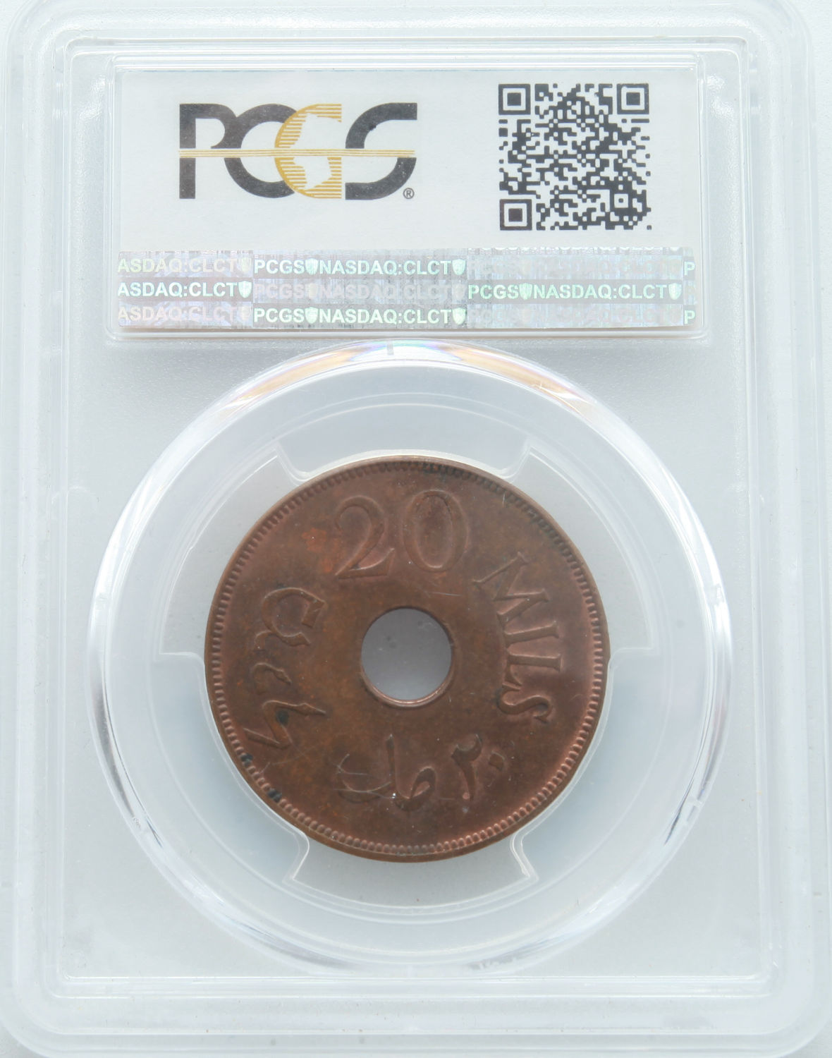 Palestine - 20 Mils 1944 - PCGS 63 RB - UNC - 1 3