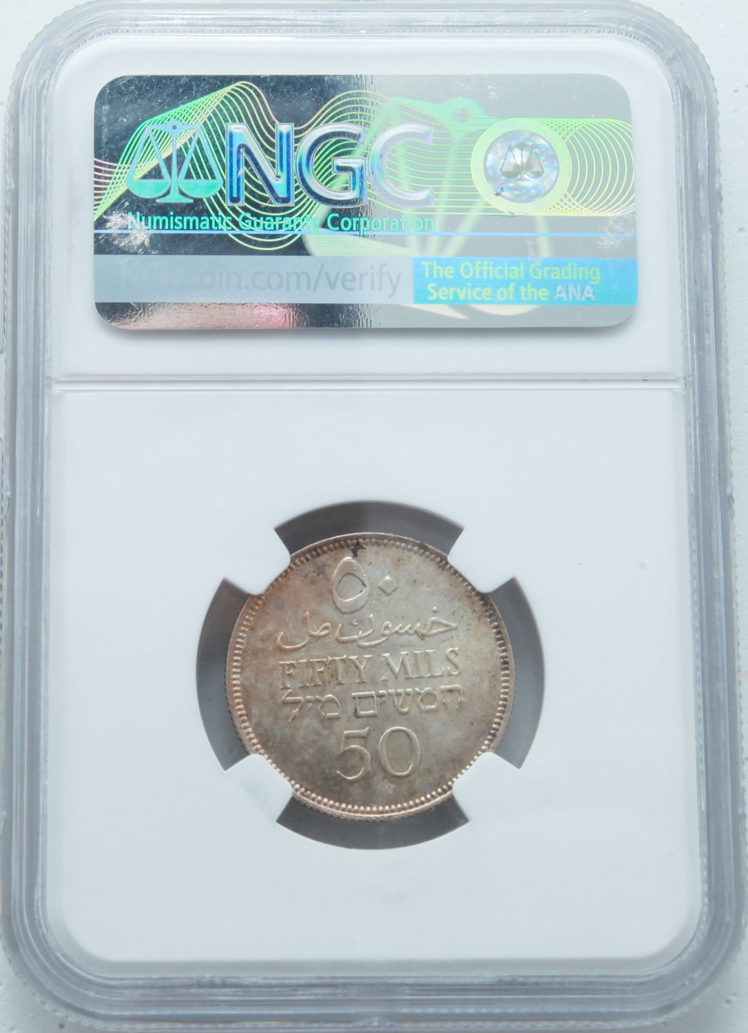 Palestine - 50 Mils 1931 - NGC 62 - UNC - Rare - 1 3
