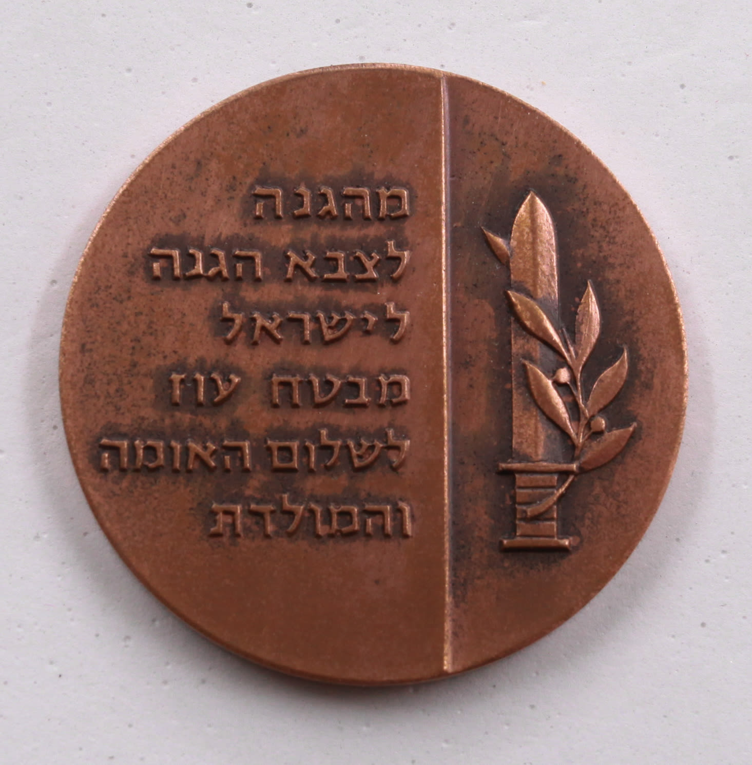 Israel - Bronze Medal, Assembly of the Israel Defense Forces Association, "From Defense to the Israel Defense ... - 1 1