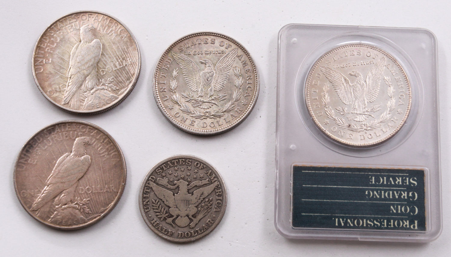 United States - Collection of 5 Coins, 1 Dollar 1878, 1921, 1922, 1923 and a Half Dollar 1911 - VF-AU - 1 1