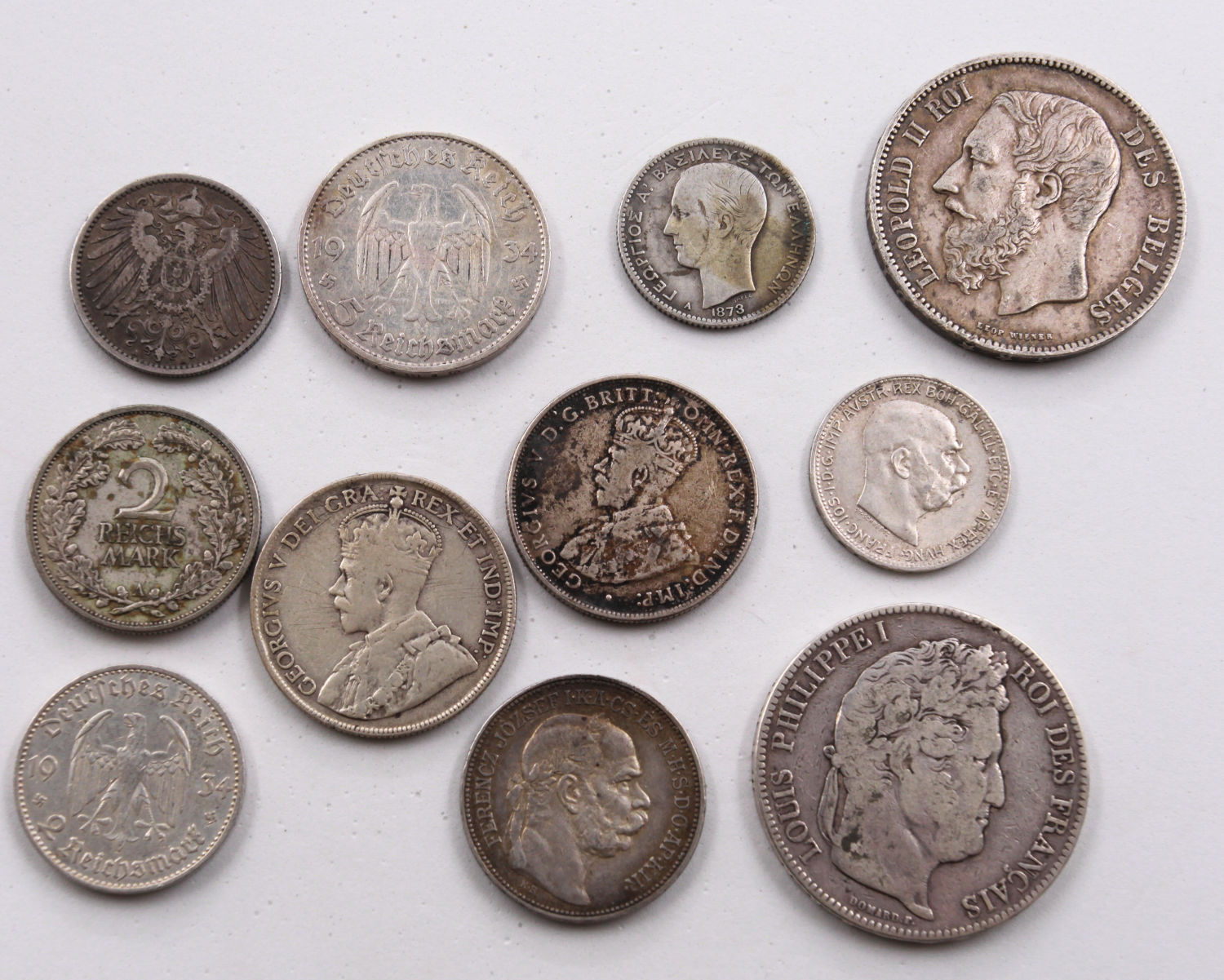 World - Lot 11 of silver coins from the world. countries, conditions and different years - 1 1