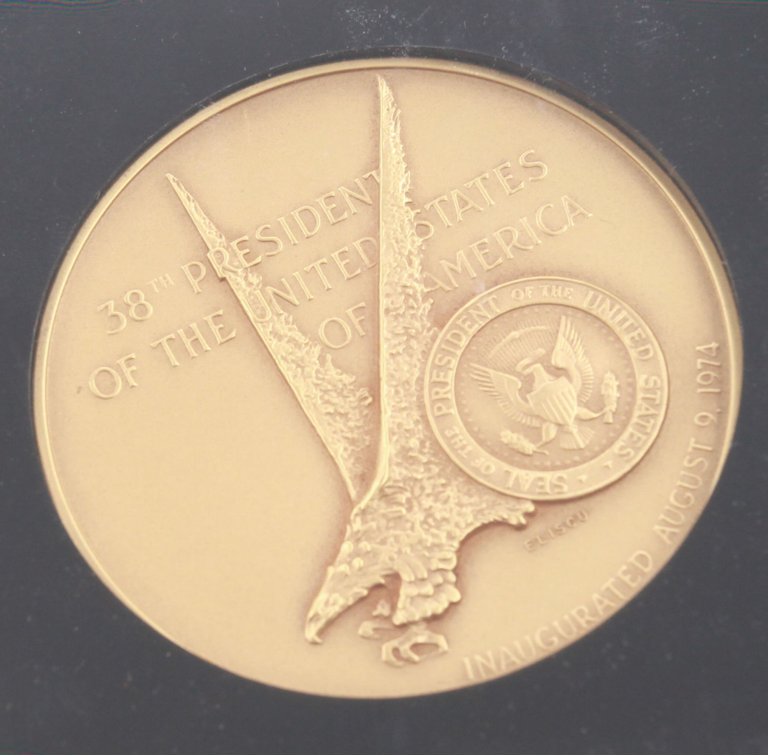 United States - Official Gerald Ford Inauguration Medal Set 4 Piece Silver Bronze Vermeil Case - 1 4