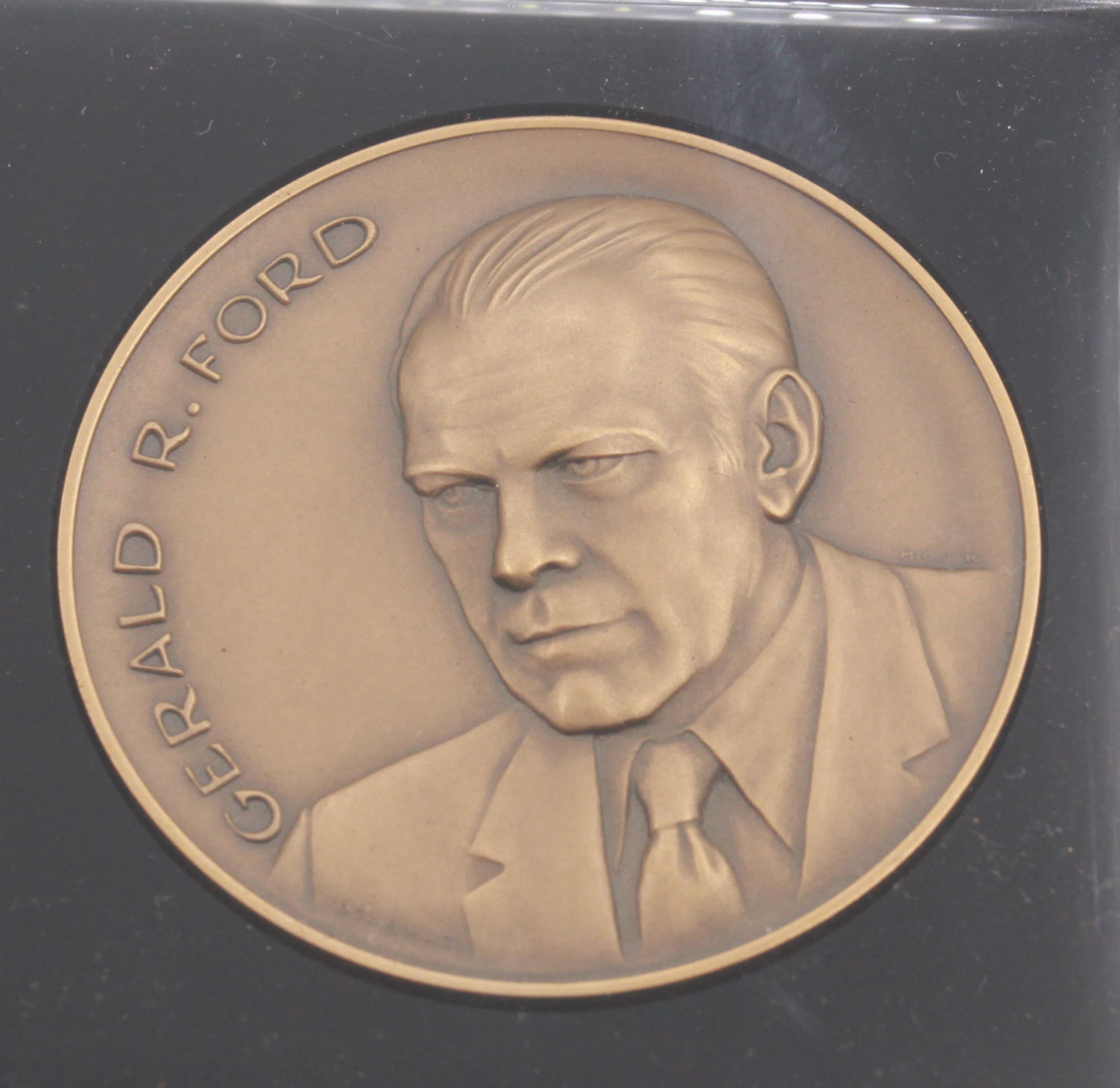 United States - Official Gerald Ford Inauguration Medal Set 4 Piece Silver Bronze Vermeil Case - 1 7