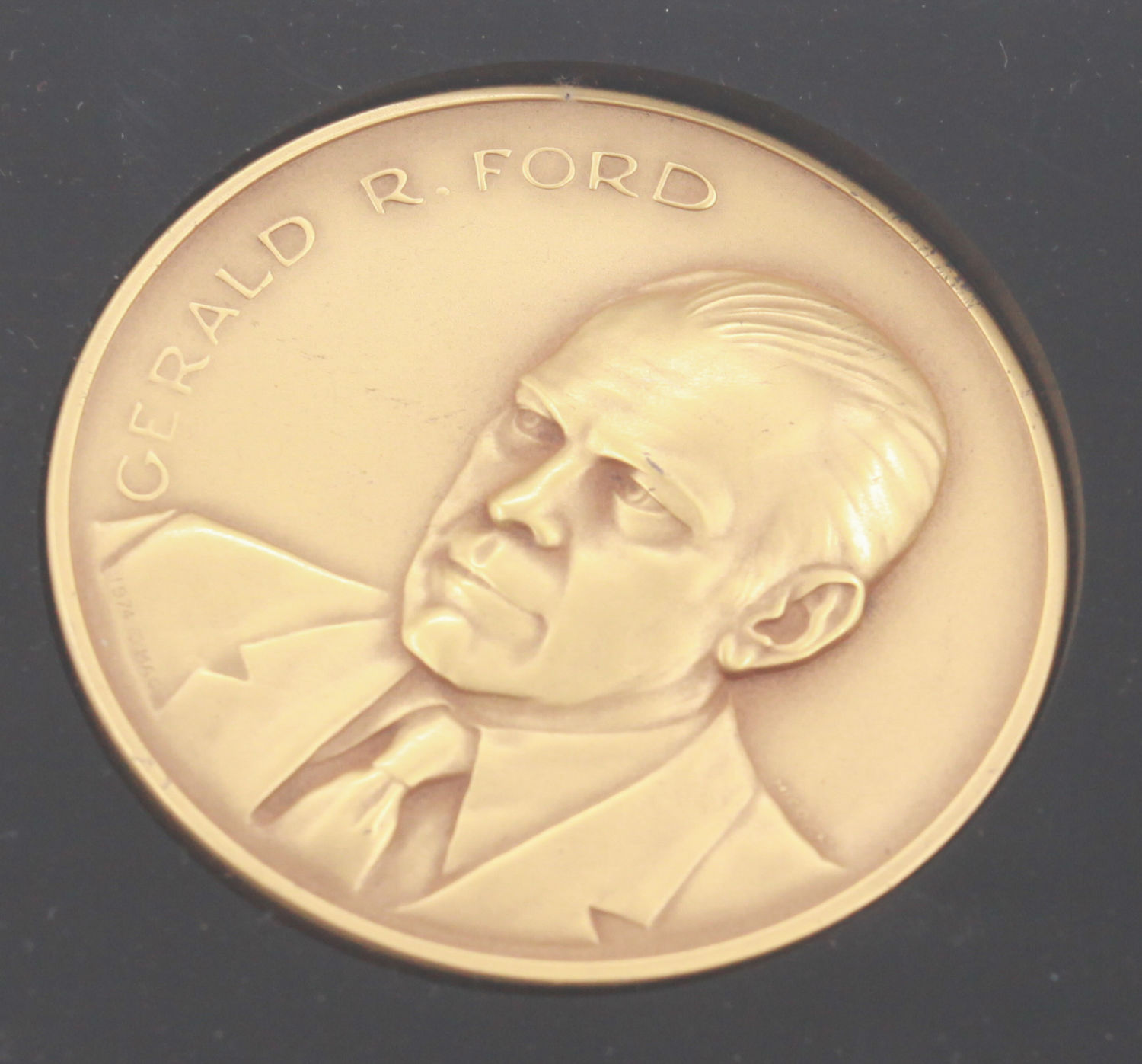 United States - Official Gerald Ford Inauguration Medal Set 4 Piece Silver Bronze Vermeil Case - 1 3