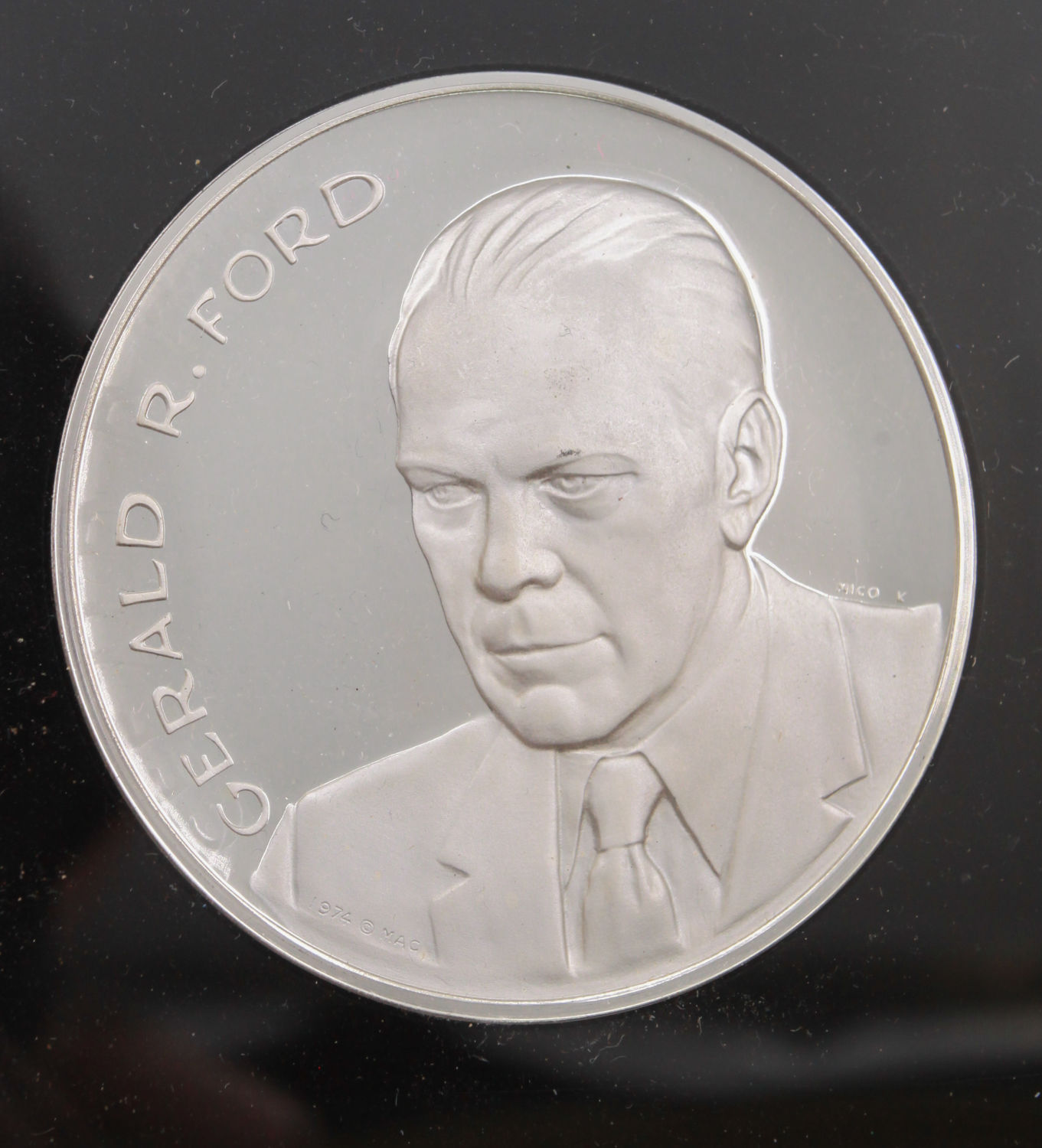 United States - Official Gerald Ford Inauguration Medal Set 4 Piece Silver Bronze Vermeil Case - 1 1