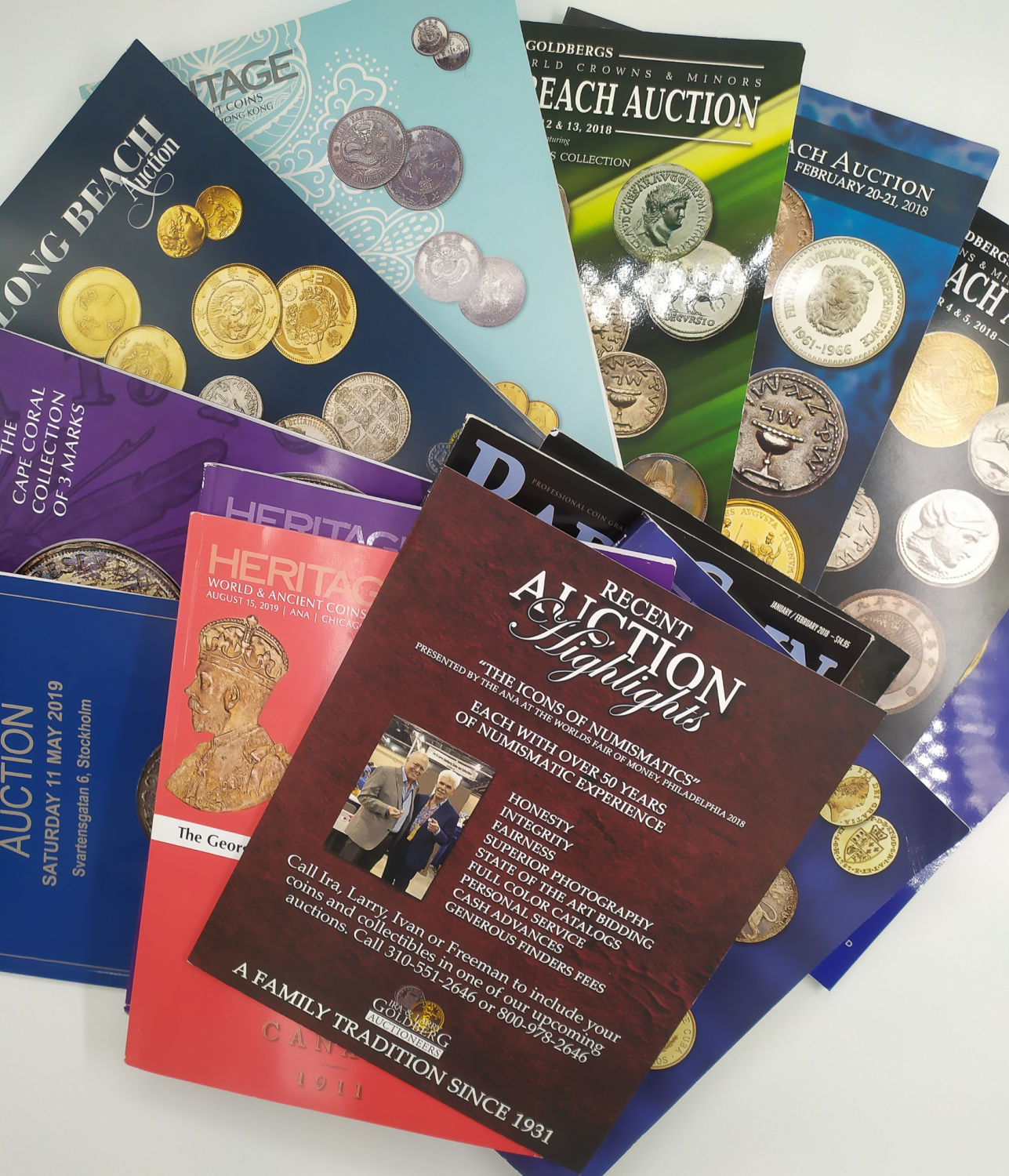12 Coins world cataloges of auction houses from all over the world - 1 2