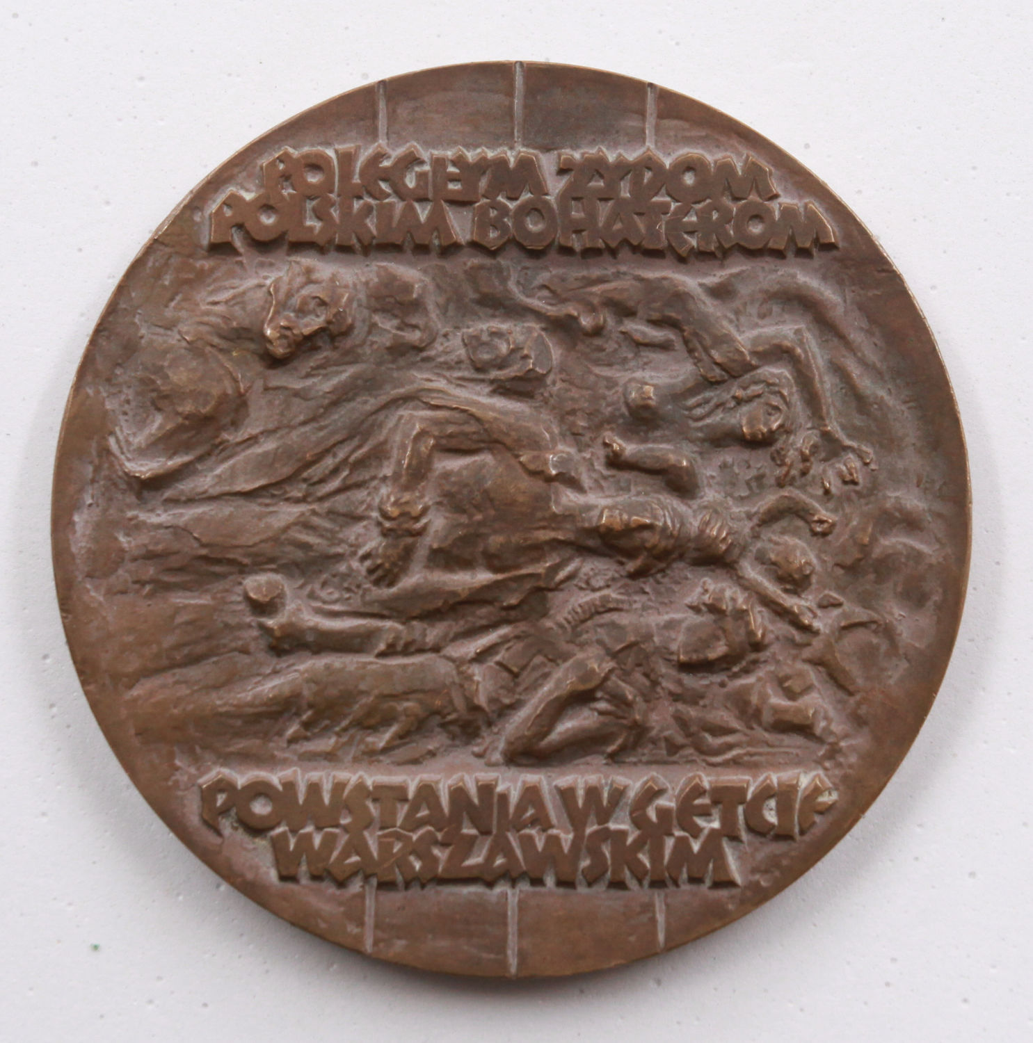 Judaica - 40 years for warsaw ghetto uprising medal - 1983 - 70 mm - 1 1