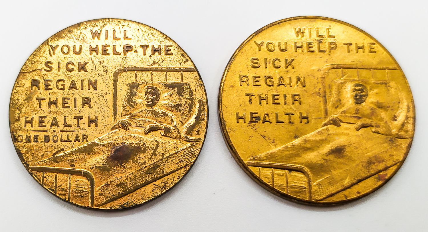 Two Donation Tokens - Jewish Hospital - New-York