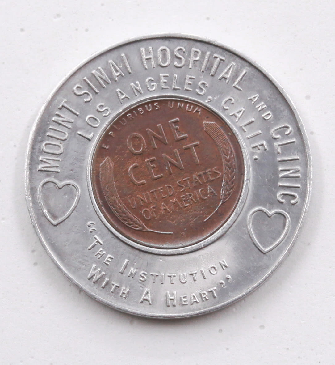 Judaica - Token for luck - Mount Sinai Hospital - 1 1