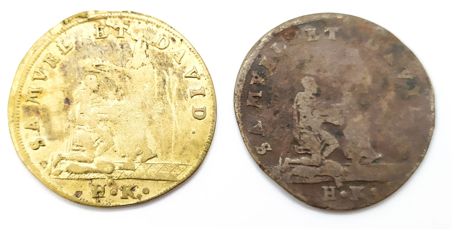 2 tokens - Crown King David - Germany, 1601