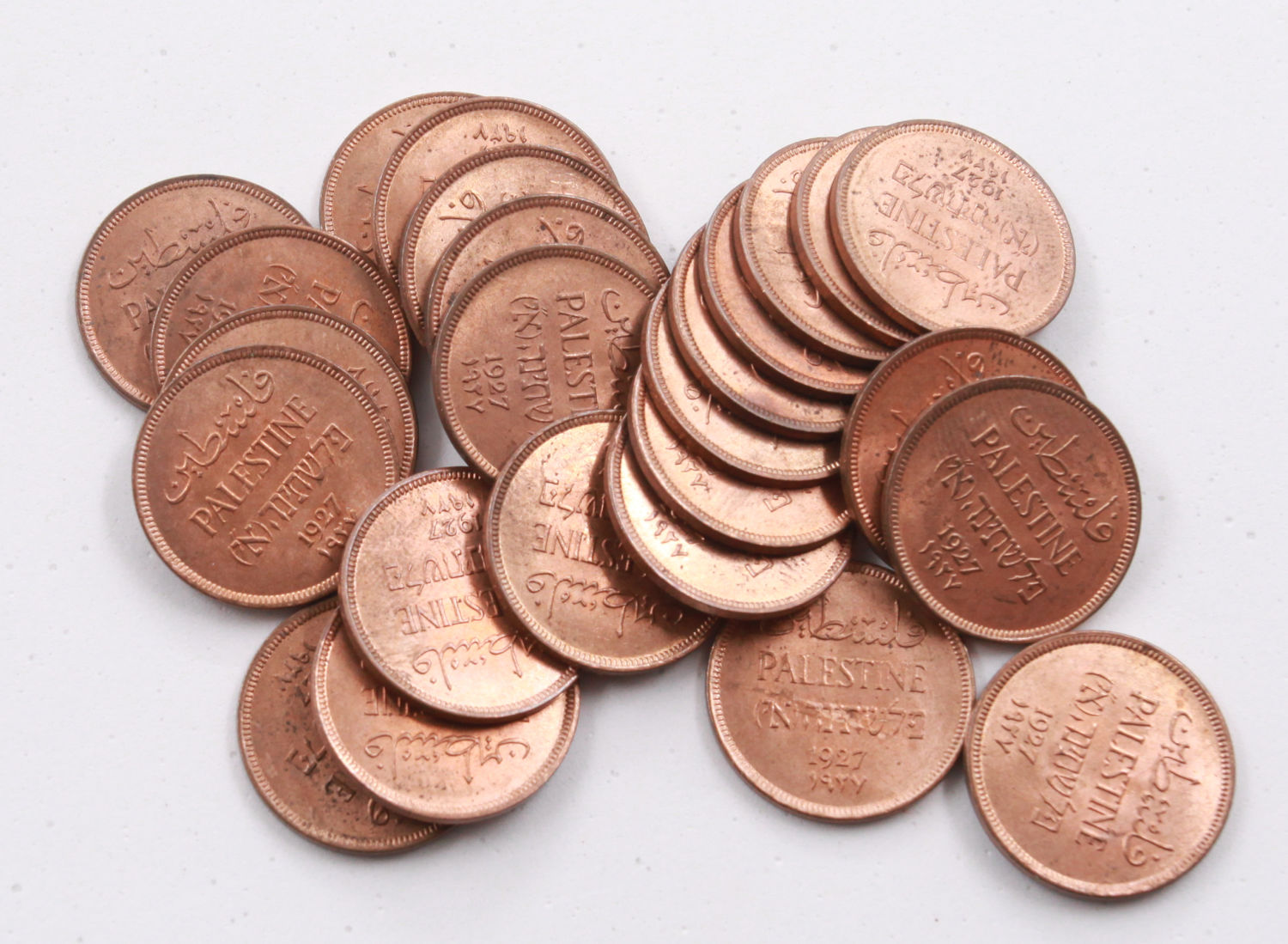 Palestine - 1 Mil 1927 - 25 Brilliant Uncirculated Units - BU - 1 4