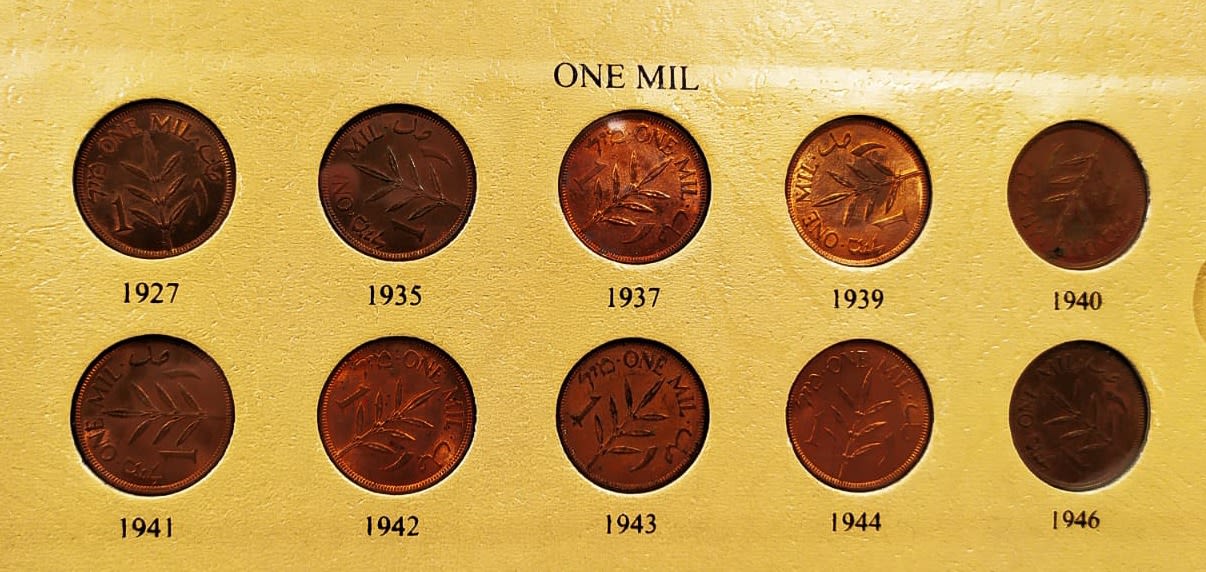 Palestine - Full 59 Coins set of British Mandath - 1 2