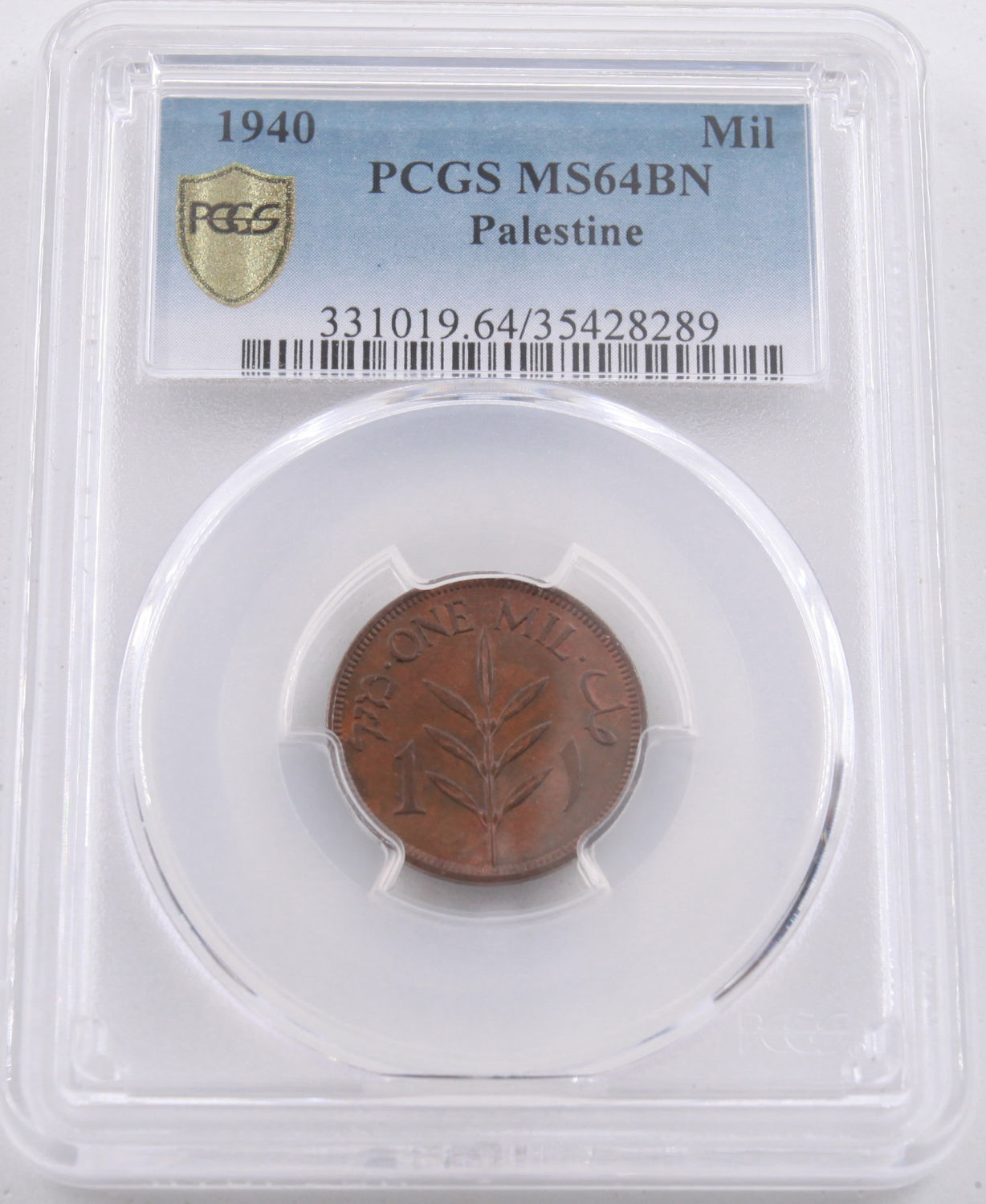 Palestine - 1 Mil 1940 - PCGS 64 BN - Key Date - UNC - 1 2