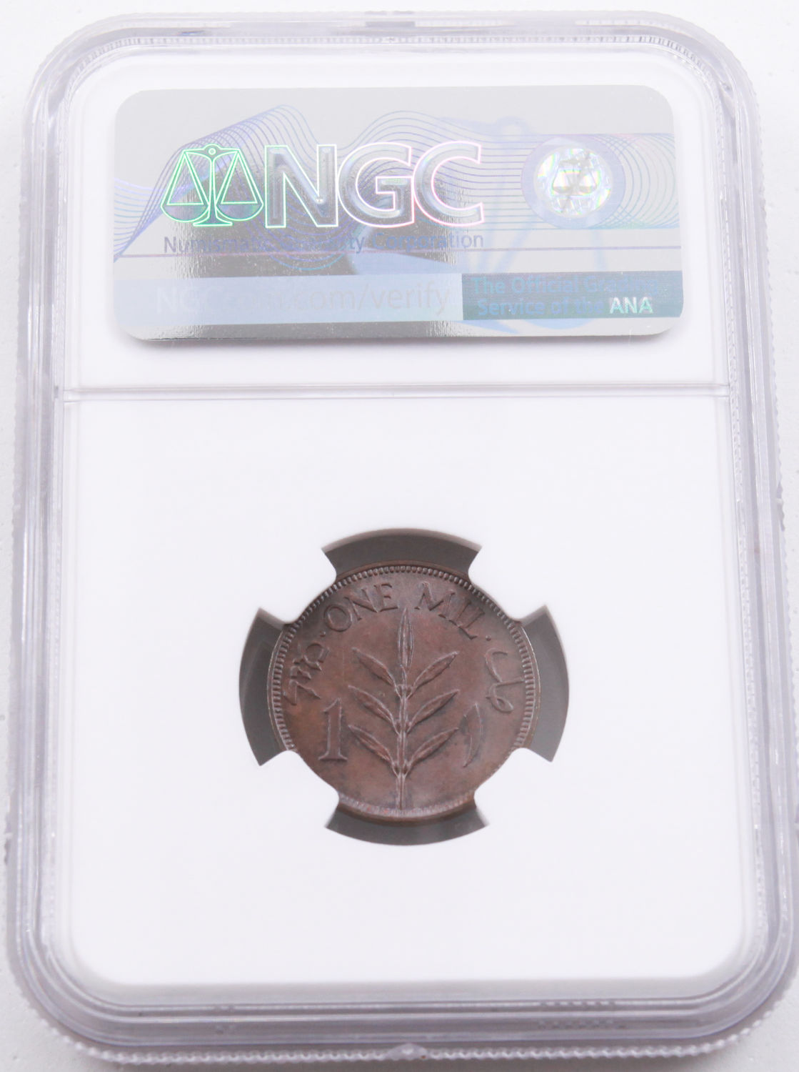 Palestine - 1 Mil 1937 - NGC 64 BN - UNC - 1 3