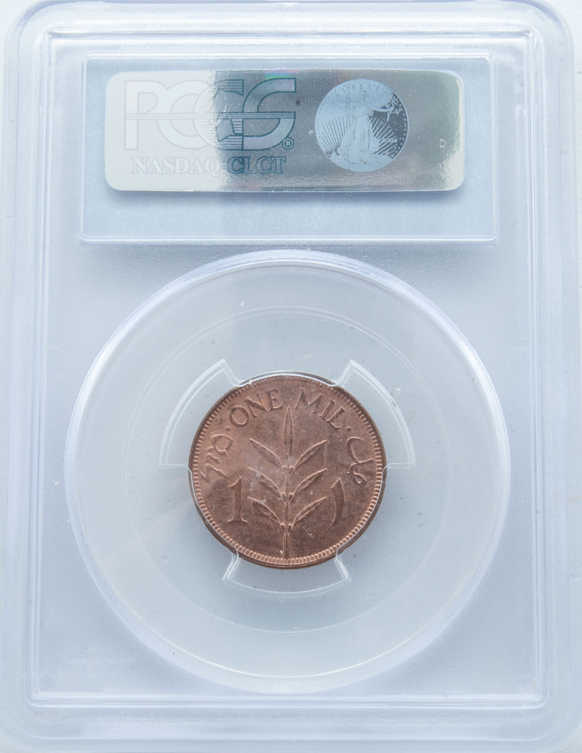 Palestine - 1 Mil 1943 - PCGS 64 RB - UNC - 1 3