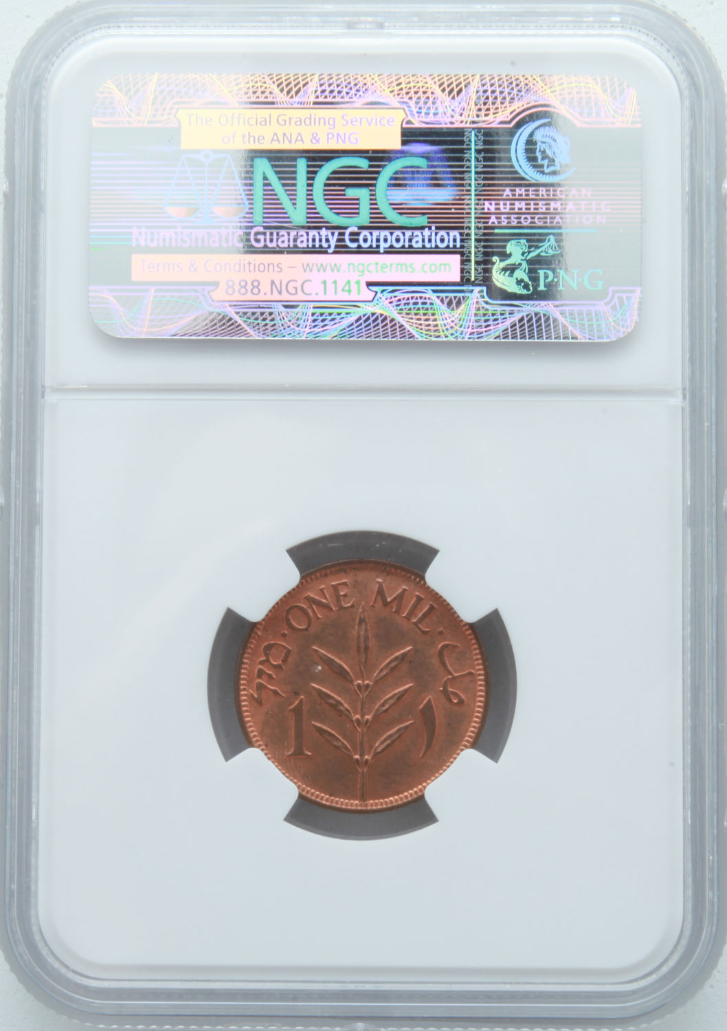 Palestine - 1 Mil 1942 - NGC 64 RB - UNC - 1 3