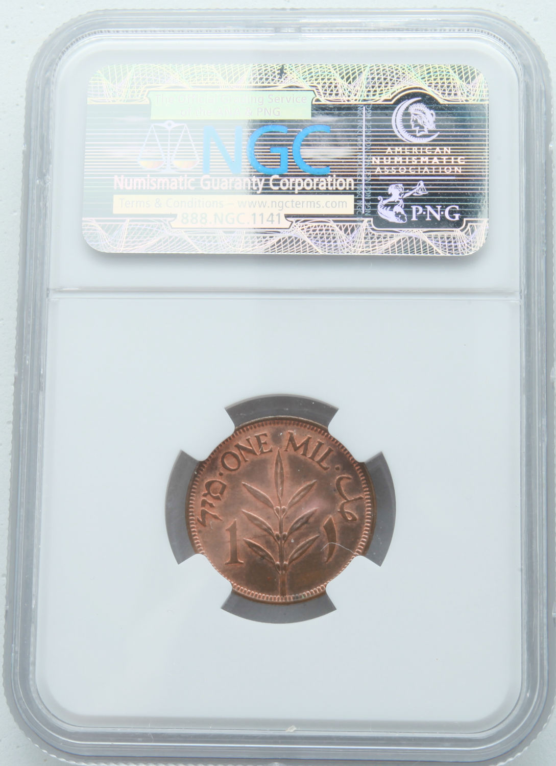 Palestine - 1 Mil 1946 - NGC 63 RB - UNC - 1 3