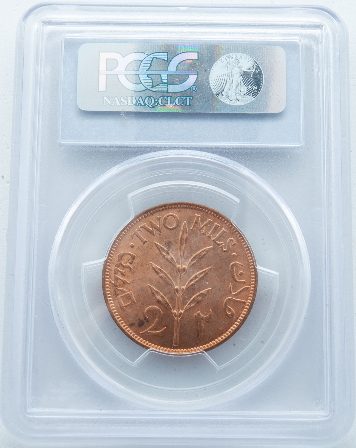 Palestine - 2 Mils 1945 - PCGS 64 RB - UNC - 1 3
