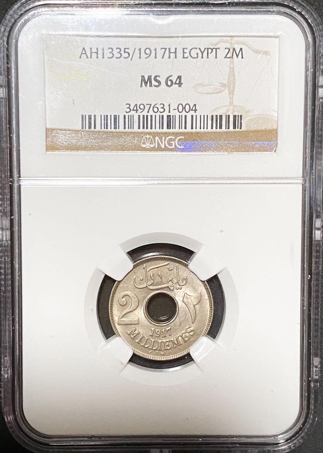 Egypt - 2 Milliemes 1917H - NGC MS64 - 1 2